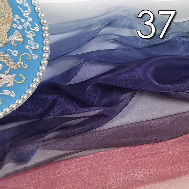 1M Gradient Chiffon Fabric Hanfu Stage Costume Material Brocade Silk Crafts Organza Tulle Fabric DIY Sewing Clothng Supplies