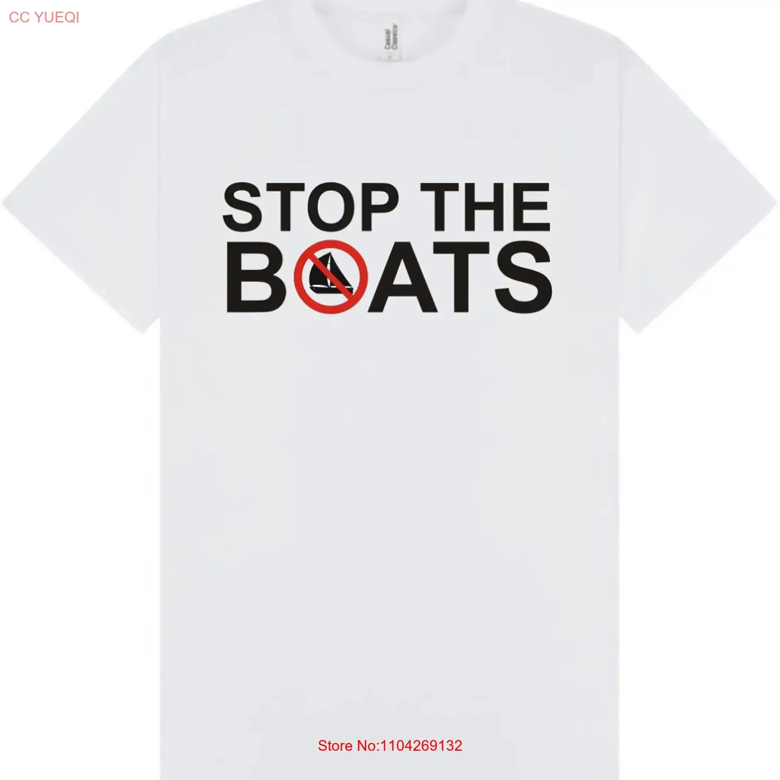 STOP THE BOATS Funny Political T Shirt Anti Illegal Immigration Statement vintage Washed Unisex Casual Comfortable Stylish
