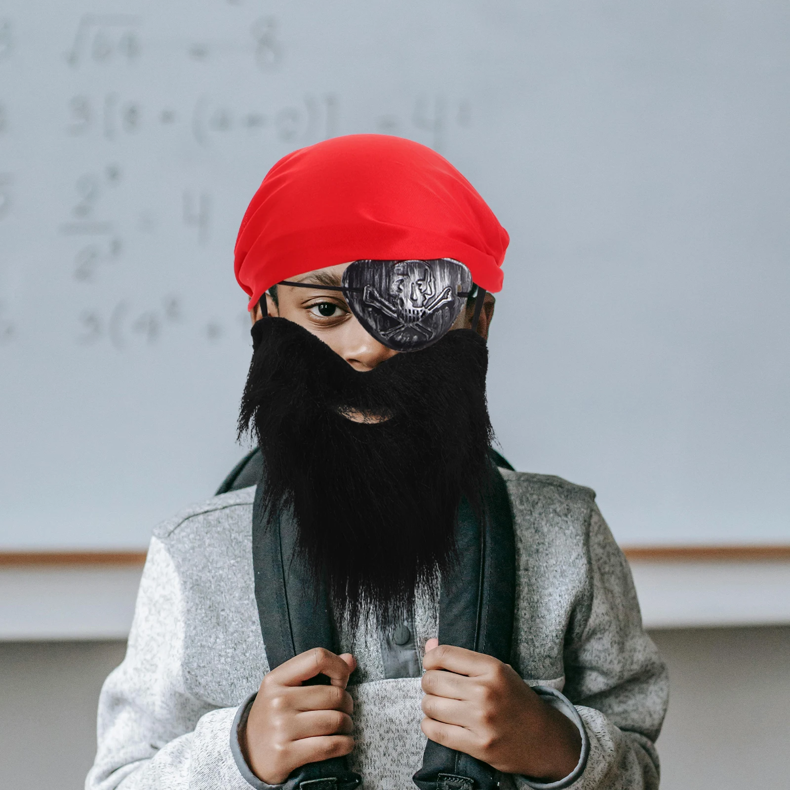 1 conjunto 1 conjunto de acessórios de fantasia decorações de festa de halloween fornecimento de cosplay com remendo de olho bigode bandana adulto