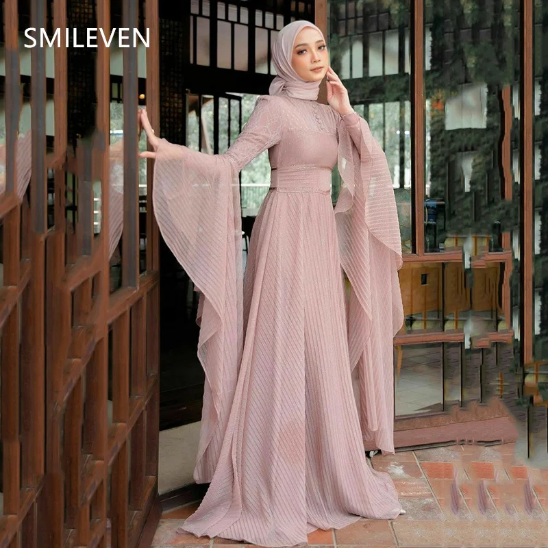 

Smileven Stunning Lace Applique A-line Luxury Evening Dress Long Sleeves Sexy Prom Gowns Party Dress Customized 2025