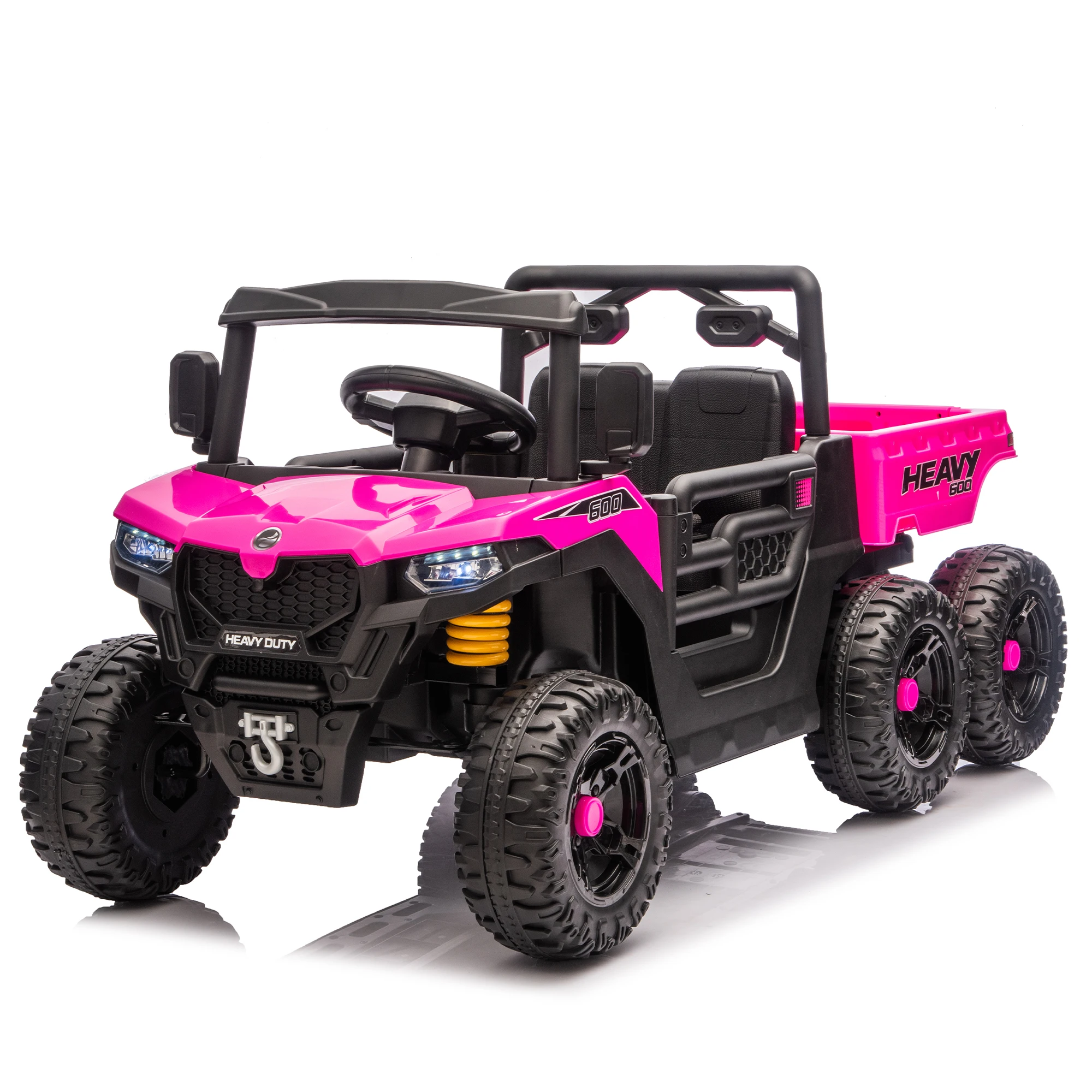 

Kids Electric Ride On Toy 24V 400W Truck with Bluetooth Remote Control Suspension Music LED Lights Ages 3-5 Outdoor Play