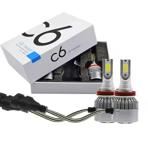 Car Lights C6 2PCS LED H11 H4 Hi/Lo H1 H3 H8 HB1 HB3 HB4 HB5 HIR2 H13 H27 9005 9006 Car Headlight Bulbs 3000K 6000K 8000K COB C6