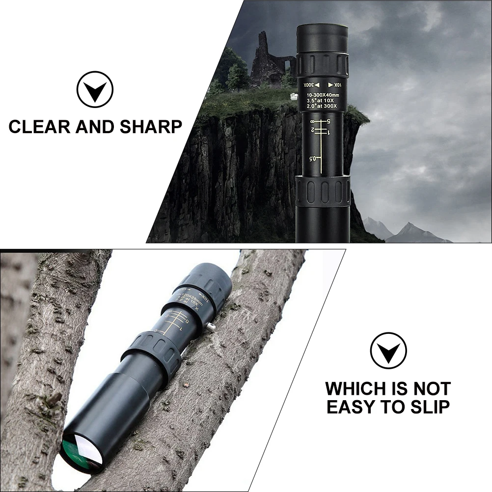 

10-300x40 Metal Monocular Telescope 40mm Lens Rotation Design Clear Vision Hiking Bird Watching Hunting Gifts