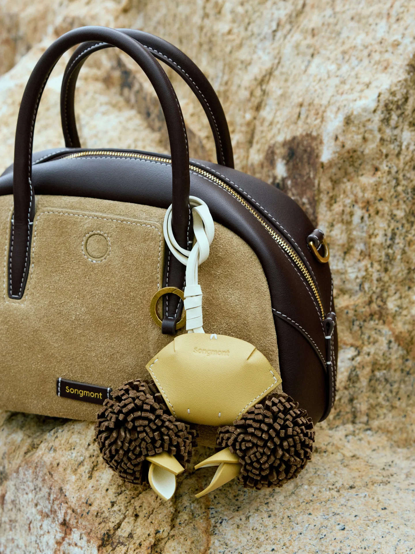 Ciondolo per borsa con granchio di design Songmont, ciondolo per borsa elegante e carino con granchio felice