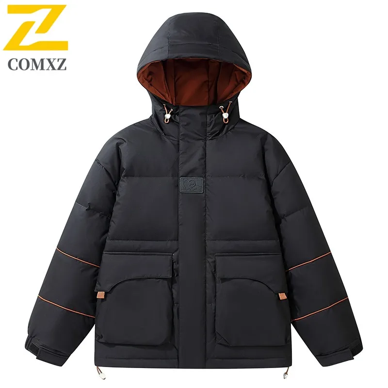 

COMXZ Мужская куртка-пуховик Классическая высококачественная дорожная куртка на 90% белом утином пуху Уличная легкая теплая толстая зимняя подкладка