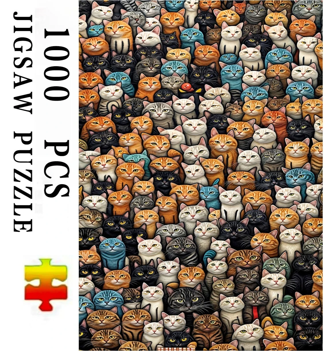 Karikatür Hayvan Kedi Yapboz 500/1000/1200/2000PCS DIY Zanaat Hobi Rahatlatıcı Oyun Ev Dekor Hediye