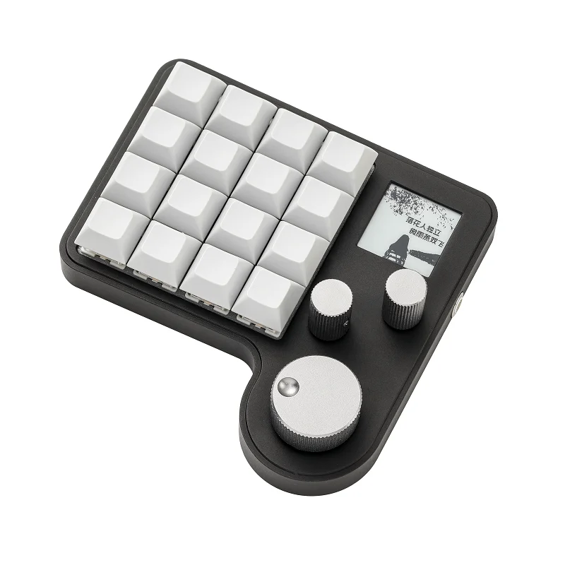 16 Keys 3-Knob Programmable Mini Mechanical Keypad, 3-Mode Wireless Ergonomic Shortcut Keyboard for Procreate Design Editing view 2
