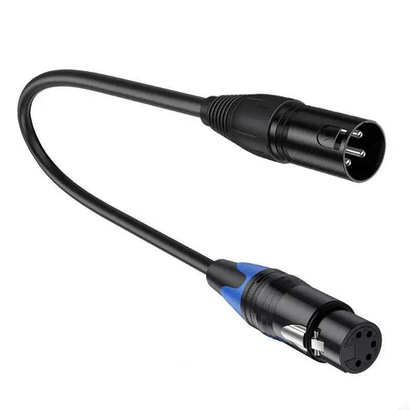 J78B 30cm XLR3P Male to 5pin Female Audioed Cable/Professional Mixing Console 3pin Female to 5pin Male Connector Cord