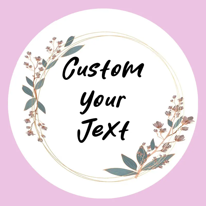 500PCS Custom Round Stickers Personalized Waterproof Eco-Friendly for Wedding Birthday Party Favors Gift Box Decoration