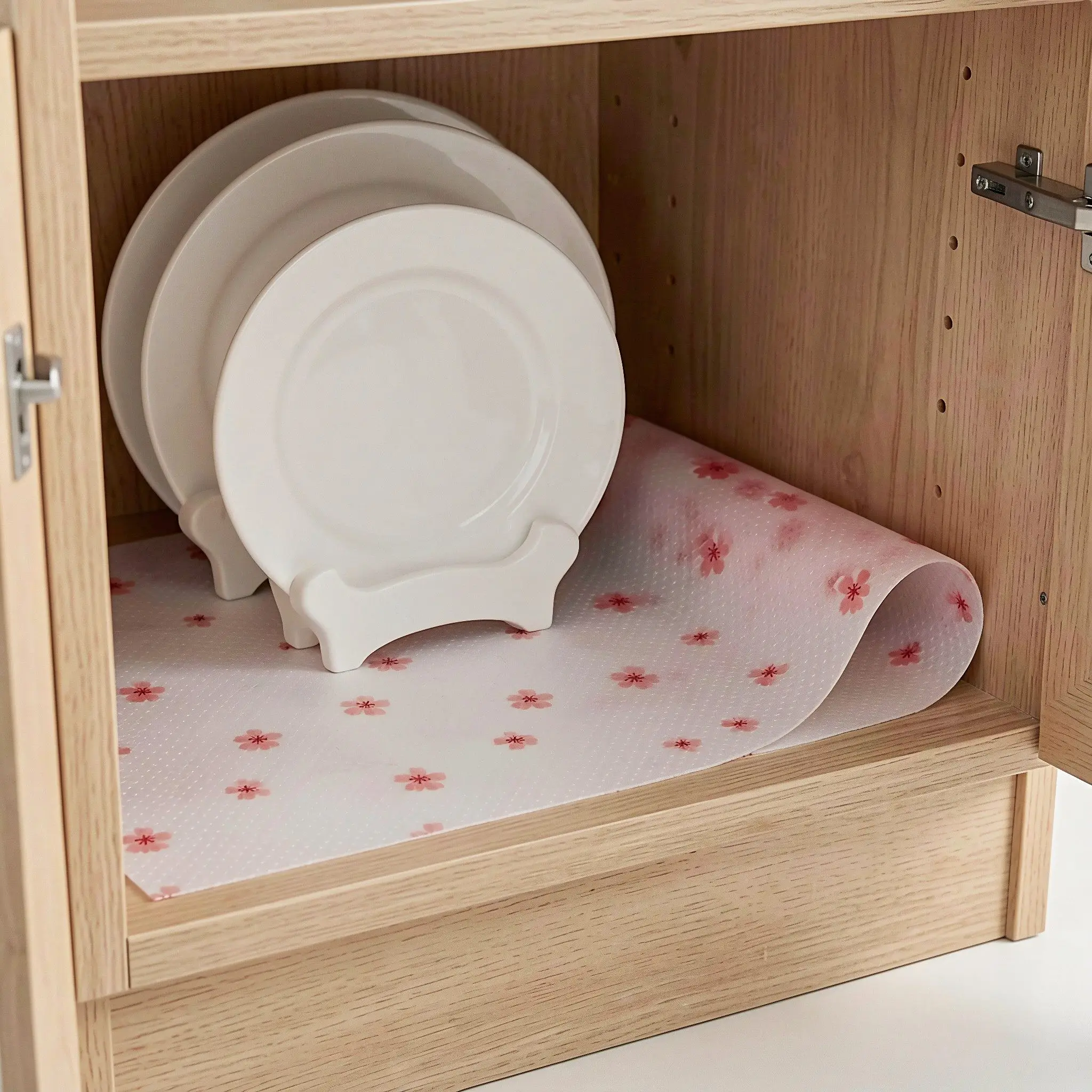 Eva Waterproof Cherry Blossom Thick Drawer Liner Non Slip Kitchen Cabinet Shelf Mat Moisture Proof Floral Printed Protective