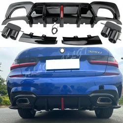 Rear Bumper LED Tail Diffuser Lip Spoiler For BMW 3 Series G20 2019-2022 19-22