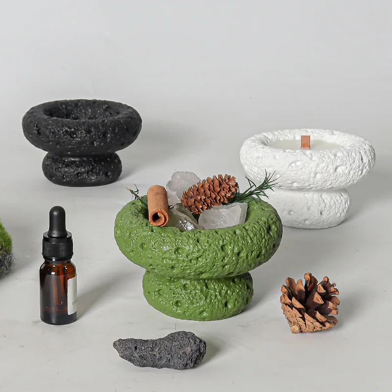 1pcs Nordic INS Style Creative Cement Candle Holder Smokeless Scented Candle Empty Jar for Bedroom Romantic Home Decor Ornament