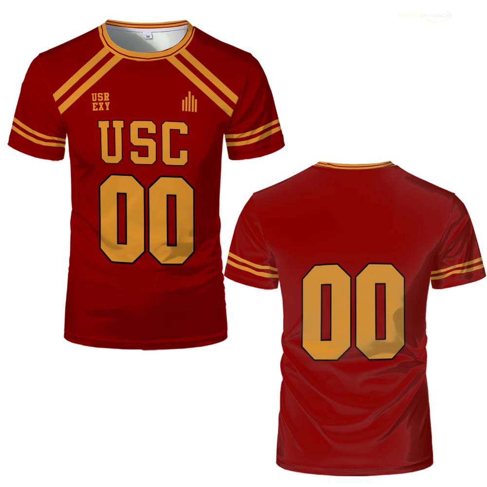 All For the Game The Foxhole Court Lacrosse Hockey Jersey USC Trojans Cosplay Uniform Men's Breathable Sports T-shirt Kids Tops