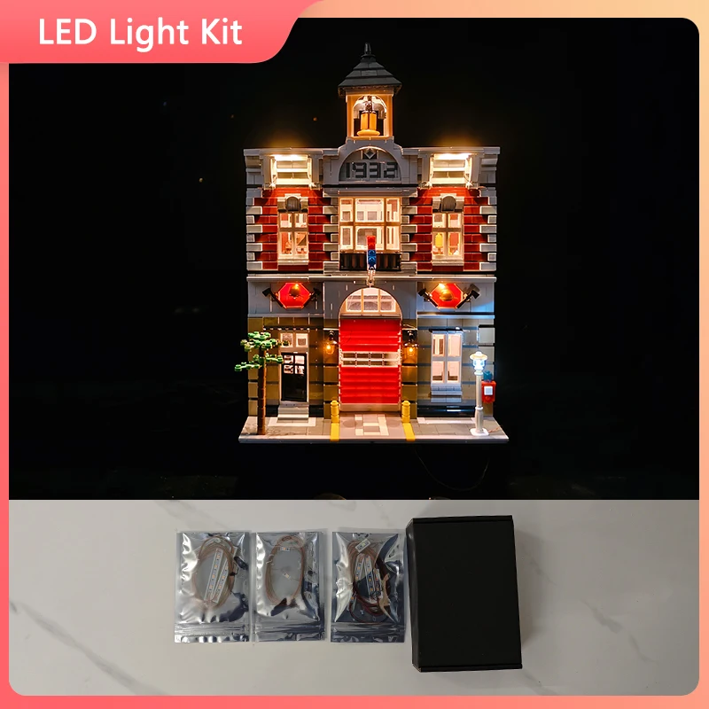 LED Light Set For 10197 Fire Brigade compatible 15004 (Only LED Light, NOT Include The Model Bricks)