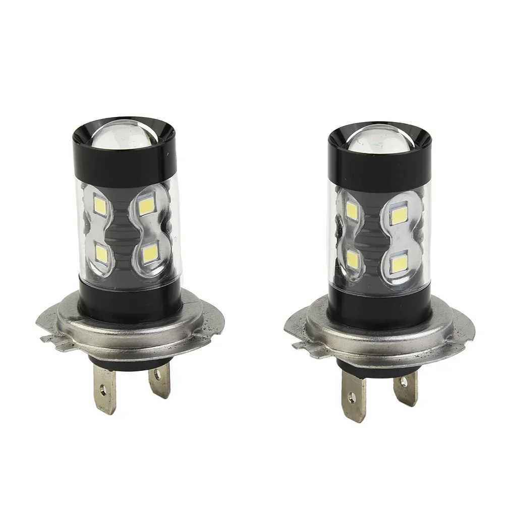 2Pcs H7 Super Bright 160W LED Headlight Fog DRL Bulbs 6000K White Light Aluminum Side Light Daytime Running Light Headlight