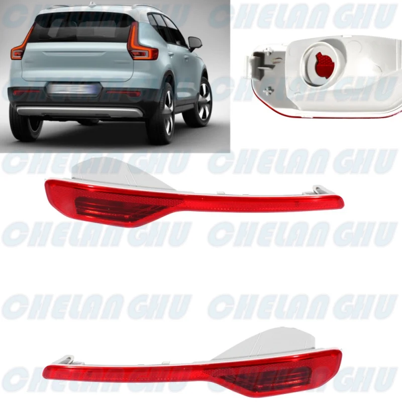 

For Volvo XC40 2018 2019 2020 2021 2022 2023 1 Pair Rear Bumper Reflector Light Lamp Without Bulbs Car accessories