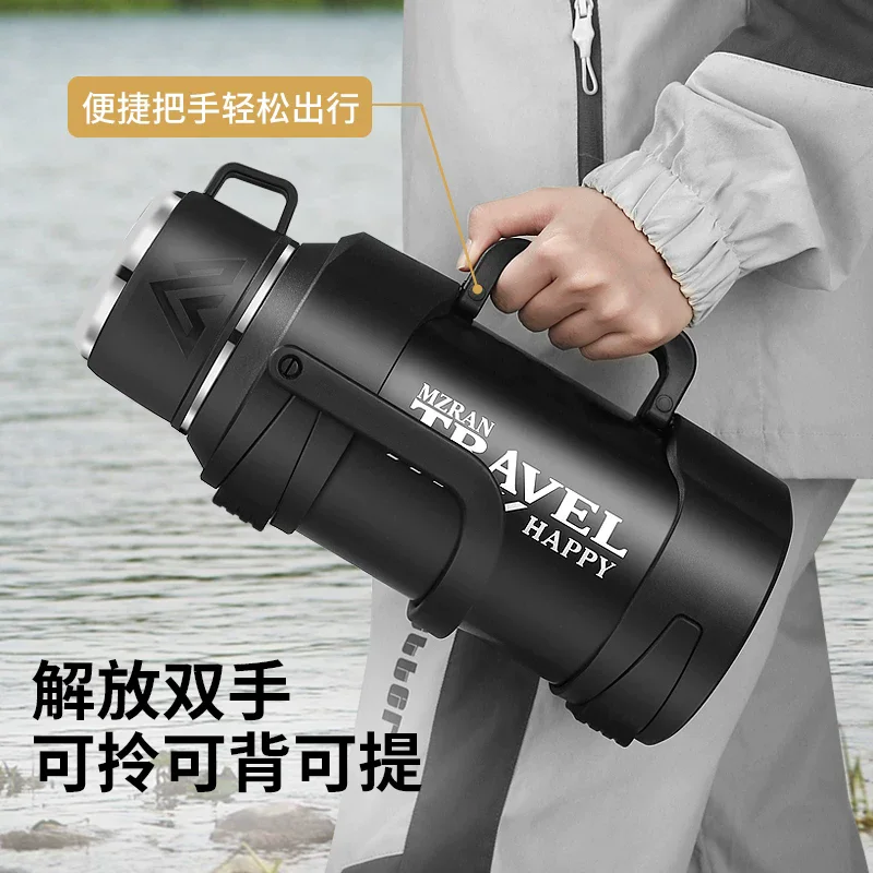 Large Capacity 1/3L Vacuum Water Bottle Double Wall Insulated 316 Stainless Steel with Handle Leak Proof for Car Office