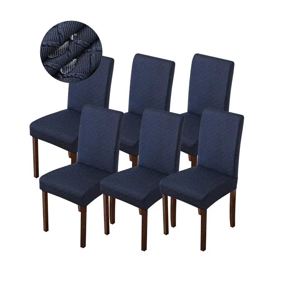 

Водонепроницаемые чехлы для стульев в столовую, чехлы для кухонных стульев Parsons, темно-синие, 6 шт.