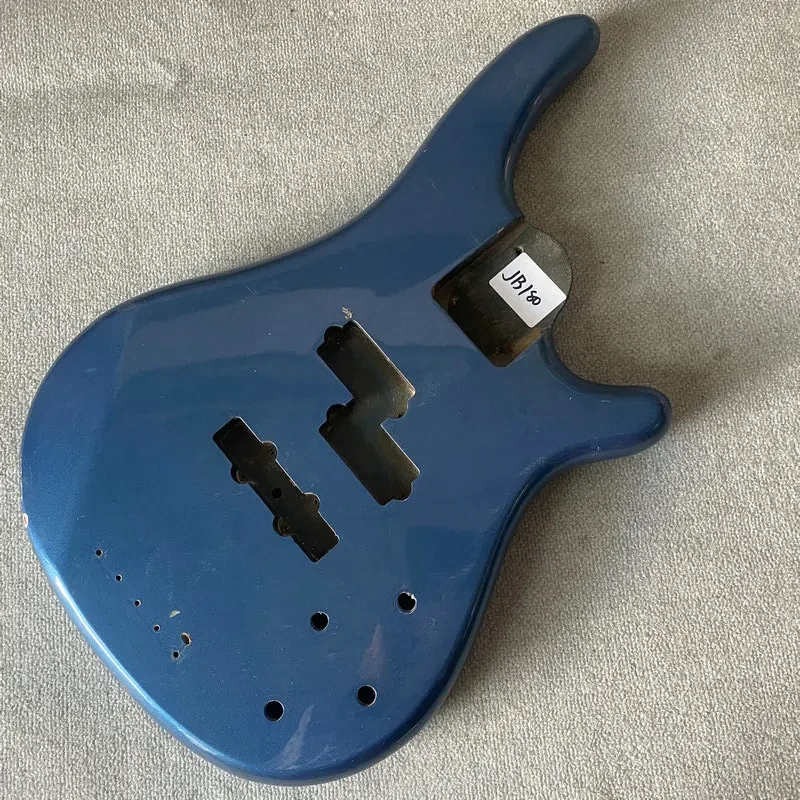 JB180 Metallic Blue Color 4 Or 5 String Electric Guitar Bass Body Solid Wood Right Hand Active PJB Pickups DIY &Replace Parts