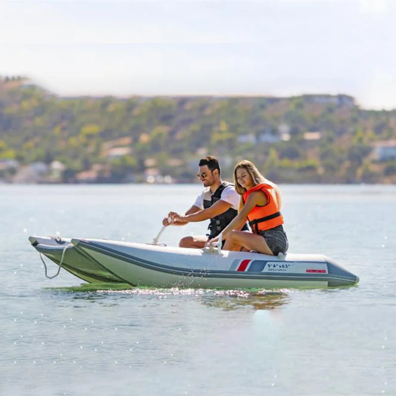 11 ft Inflatable Dinghy Speedboat Reinforced PVC Inflatable Catamaran for Surfing