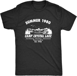 Camp Crystal Lake 1980 Spooky Halloween Graphic Novelty Funy Men's T Shirt Tees Outdoor Camping Group Clothing Gift Vintage Tops