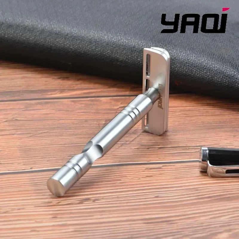 Razor YAQI Matte Chrome Color AC Blade Excalibur Single-edged Mens Shaving Safety Razor Collectibles Beard shaver view 4