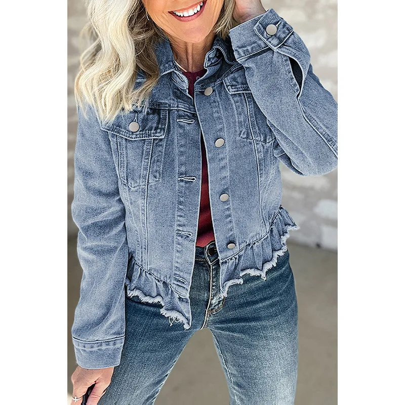 

New Autumn Solid Color Single-Breasted Multi-Button Women Casual Style Pleated Coat Women