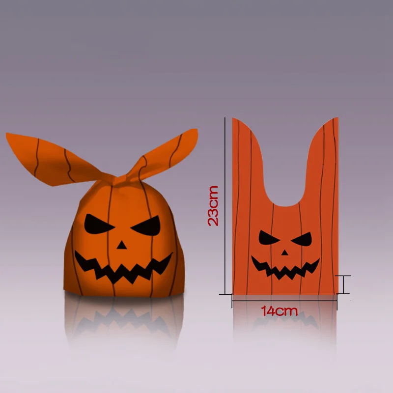 10/20 stücke Halloween Plastiktüten Kaninchen Ohr Süßigkeiten Tasche für Kinder Geschenk Kekse Dessert DIY Verpackung Zubehör Backen Dekor – Detail 4
