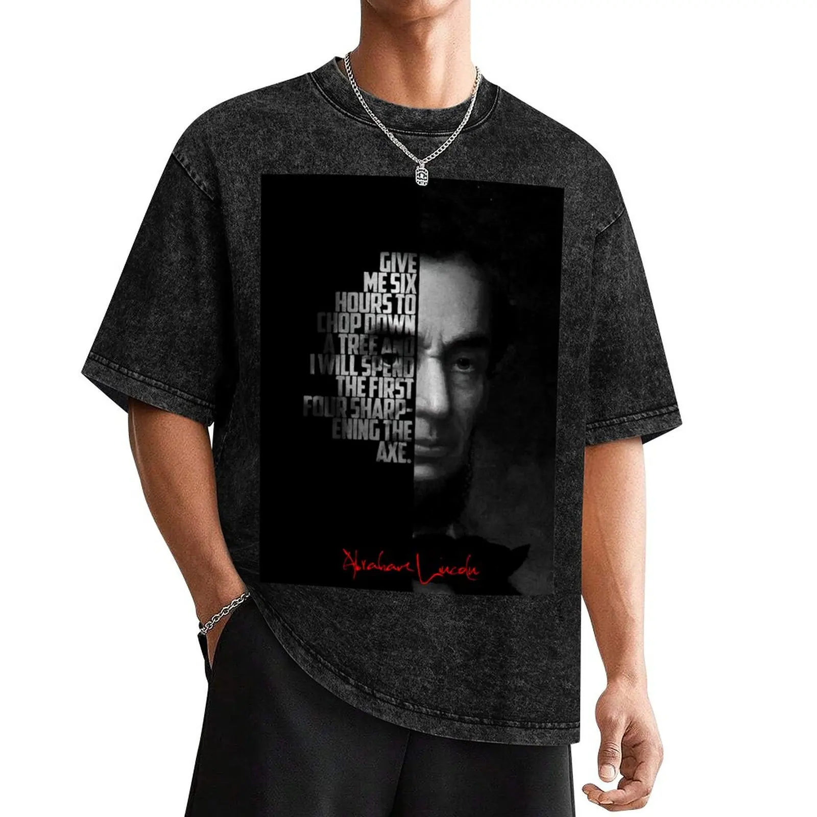 

Black and white Abraham Lincoln quote poster T-Shirt Clothing graphic t shirt vintage blue archive mens t shirt