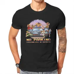 No Parking Violators Will Be Destroyed Street Fighter  T Shirt Men's Cotton Novelty T-Shirt 8bit Pixel Art Tees Tops New Arrival