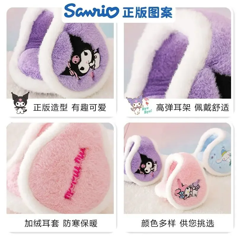 

Hello Kitty My Melody Anime Kawaii MINISO Ins Warm Earmuffs Winter Cute Kuromi Children Students Ear Warmer Protection Gift Toys