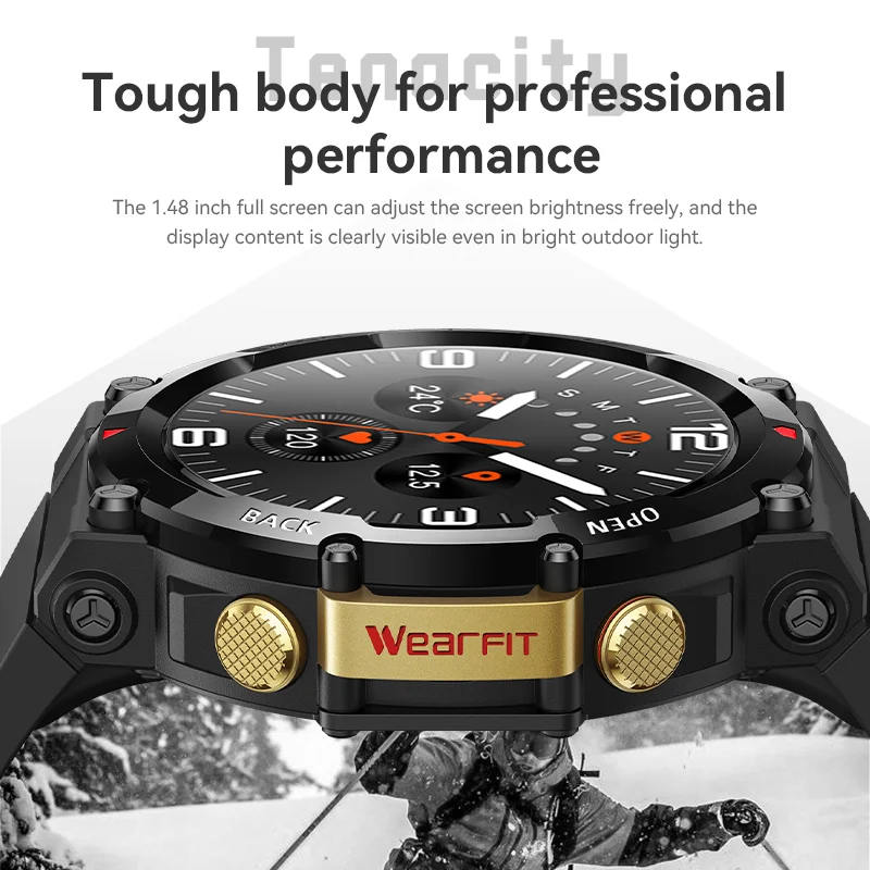 Howear HW28 MAX الأصلي ساعة ذكية للرجال 2025 بلوتوث دعوة الدردشة GPT جهاز تعقب للياقة البدنية NFC رسالة شاشة 1.48 بوصة #2