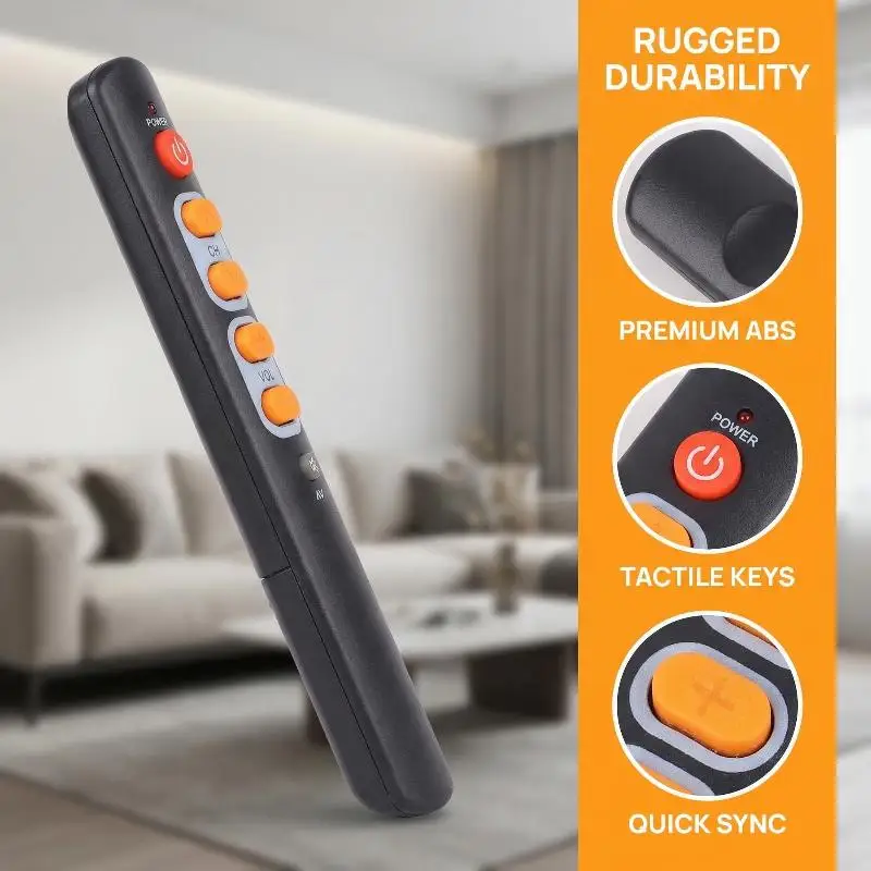 Universal Remote Controller Large 6 Keys For Elderly Smart Learning TV DVD User Friendly Design Home Electronics Control Device