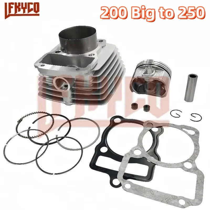 Akcesoria motocyklowe 65.5mm części silnika zestaw cylindrów silnik do CG196 CG200 ZJ200 CG ZJ 200CC duży do 250CC sprzęt Motoblock