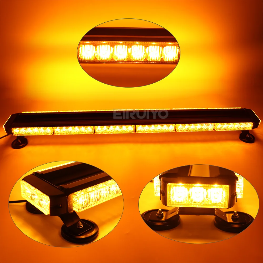 37 "43" 49 "giallo bianco COB LED avvertimento di emergenza Lightbar Strobe Beacon carro attrezzi auto polizia tetto lampeggiante lampada di segnalazione 12V 24V