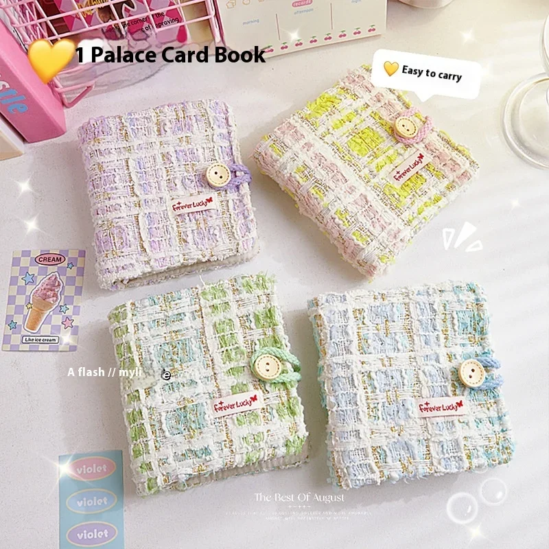 Mini Photo Album with Fabric Cover, Photocard Holder, Refillable Card Storage, Memorable Moments, New, 3 in, 1 Grid, 20Pages