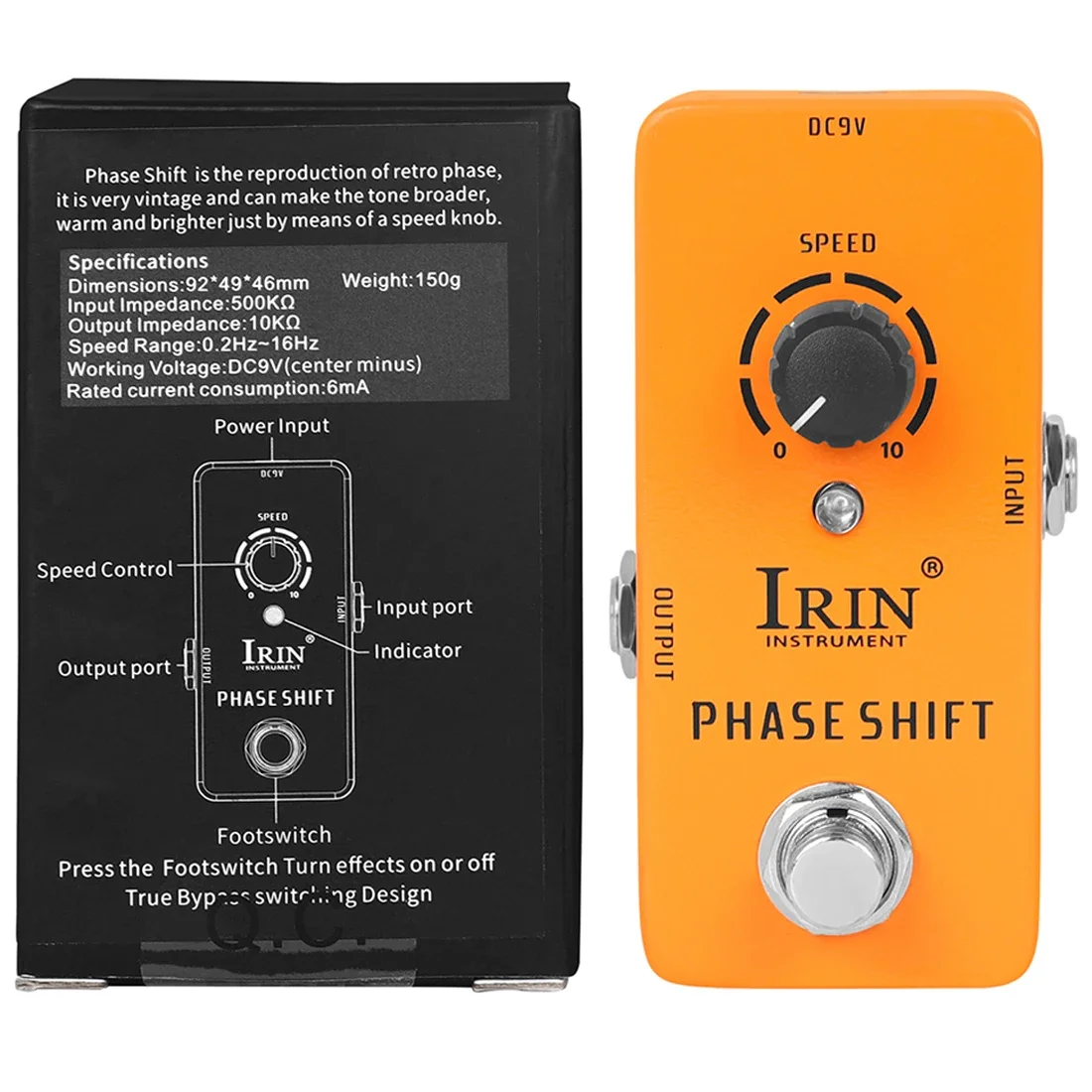 IRIN RS-06 Phase Shift Guitar Effect Pedal Reproduction Of Retro Phase Effects True Bypass Pedals Electric Guitar Accessories
