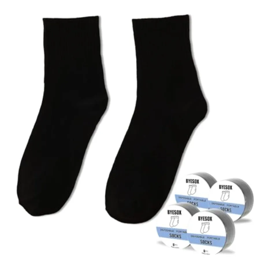 

2 Pairs Disposable Socks for Travel, Single-use Compressed Socks Good for On-the-Go