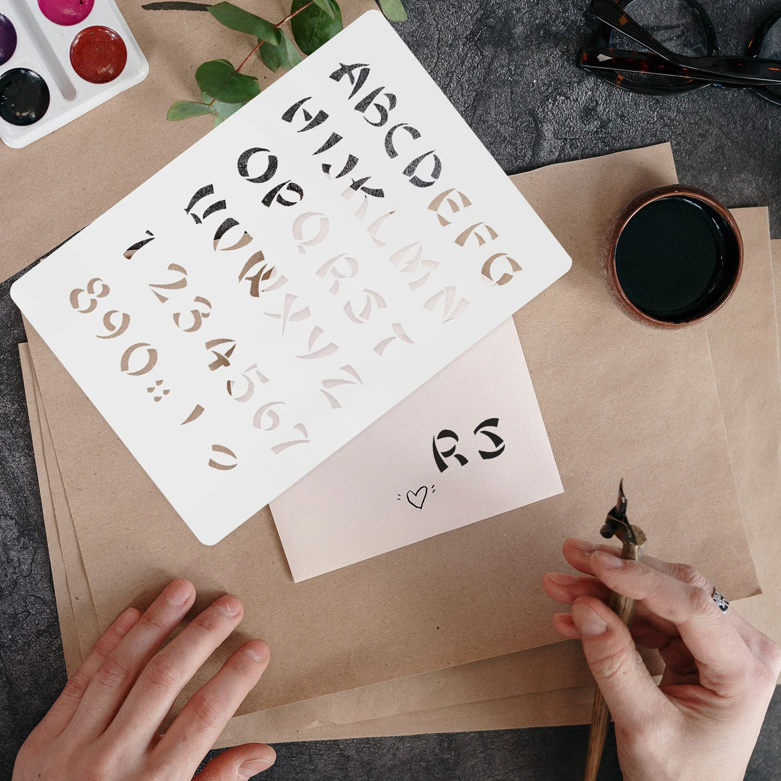 

3pcs Templates English Letter For Diy Crafts Reusable Plastic Alphabet Stencils Wall Wood Fabric Painting Tools Stencils For