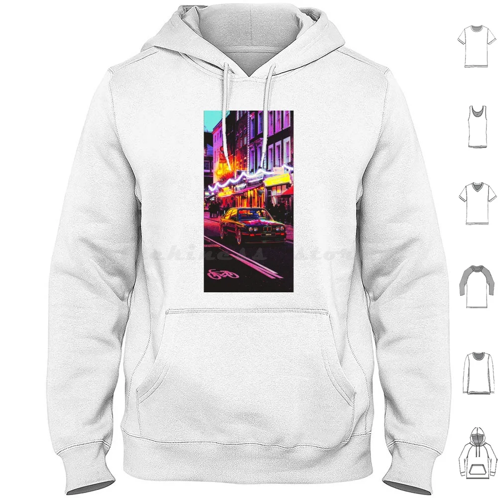 M3 Nightlife Hoodies Long Sleeve M3 Gt Sport E30 Gran Turismo Ps4 Car Sim City Car Art Vintage Classic Race Automotive