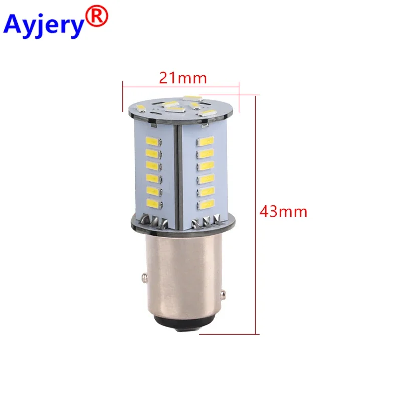 Ayyery lampu rem strobo 12V 1157, 10 buah lampu rem strobo 4014 30SMD BAY15D bohlam Led DRL mundur, lampu sinyal belok parkir untuk sepeda motor