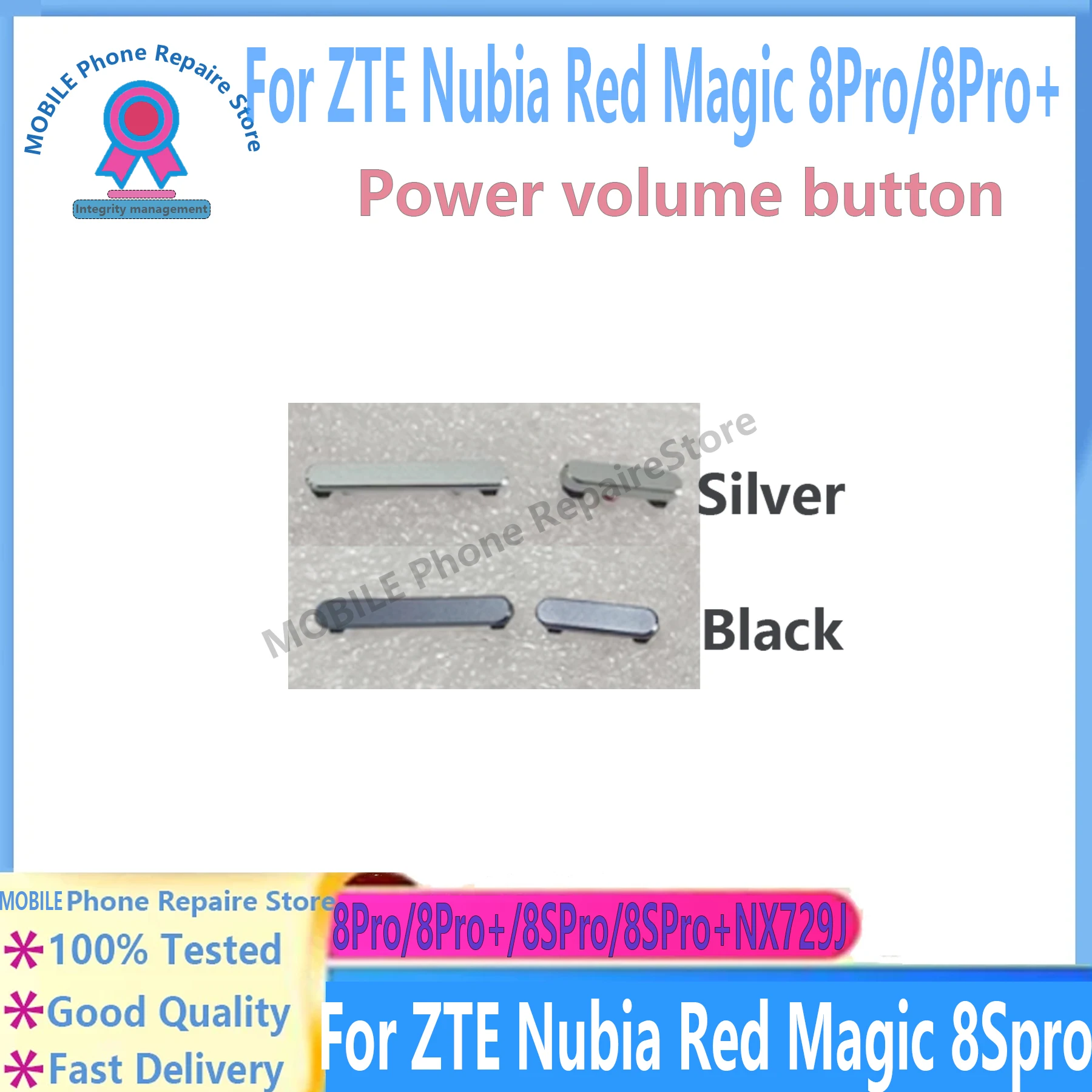 

For ZTE Nubia Red Magic 8 Pro Power Volume Button For Nubia Red Magic 8s Pro Power On Off Volume Up Down Connector