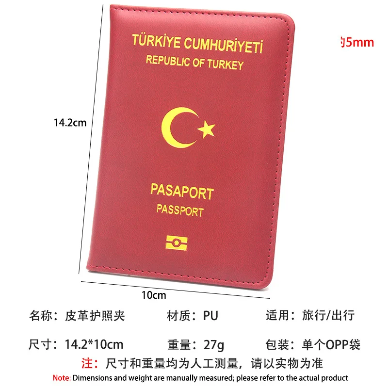 Tempat Paspor Turki Sampul Paspor Pasangan Aksesori Perjalanan Tempat Paspor Kulit Tempat Kartu Identitas Tempat Tiket Pesawat