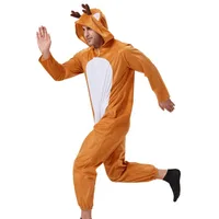 New Christmas Elk One-piece Suit Couple Men and Women Funny Party Stage Props Bar One-piece Pajamas Adult Onesie - Image 3