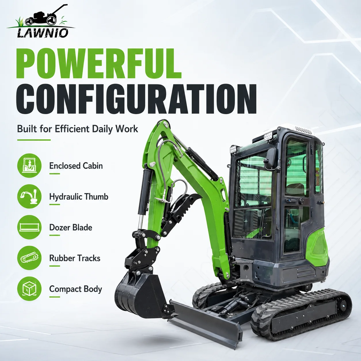 Export Ready Mini Excavator  25U Cabin Rubber Track Pilot Control Farm Orchard Trenching Work Pro Mini Excavator