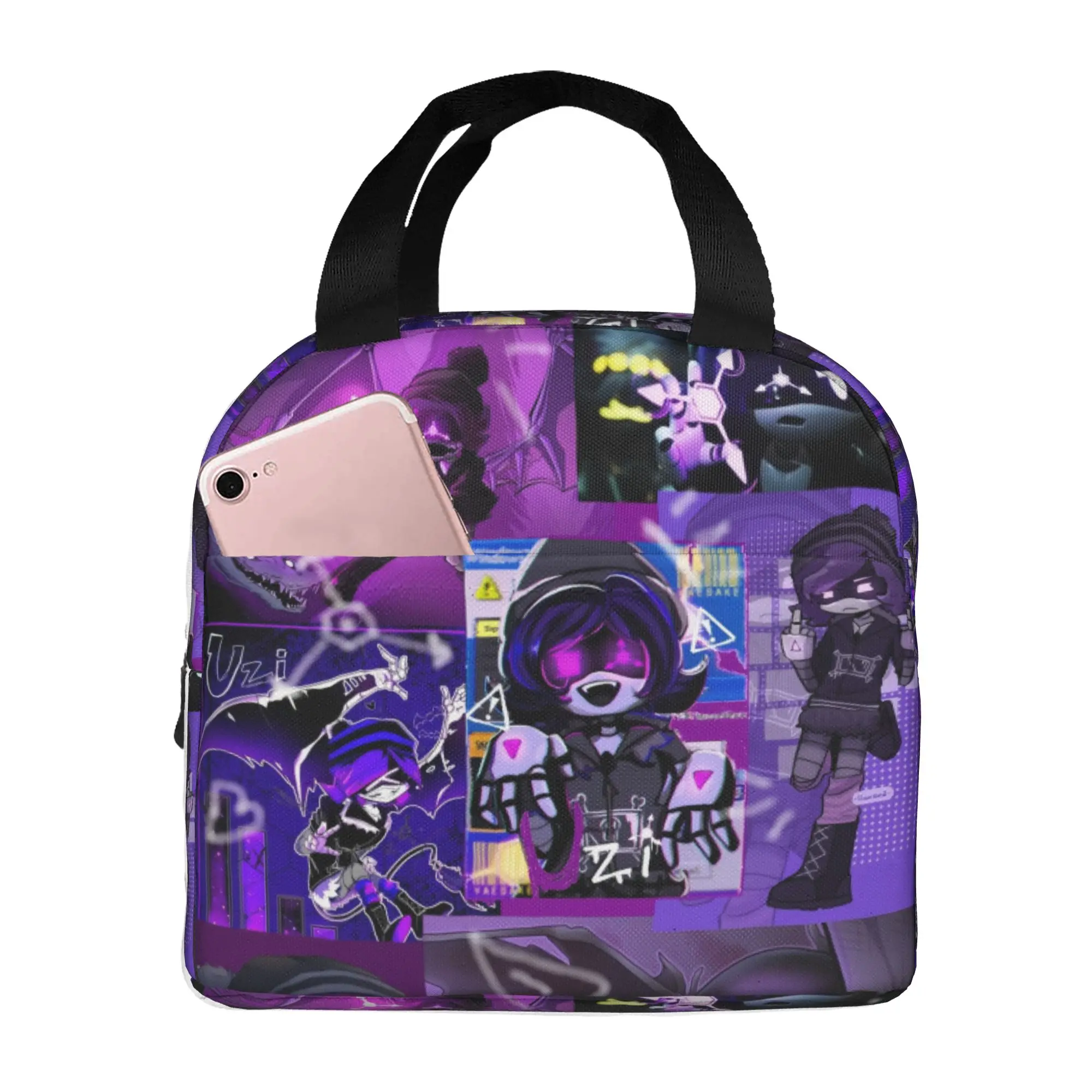Murder Drones Anime Insulated Lunch Tote Bag for Women Movies Games Portable Thermal Cooler Food Lunch Box Outdoor Camping