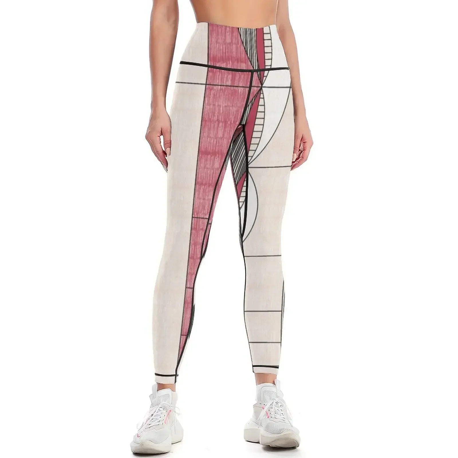 Le Corbusier architecture illustration minimalist colored pencil Modulor Leggings Women's sports Womens Leggings