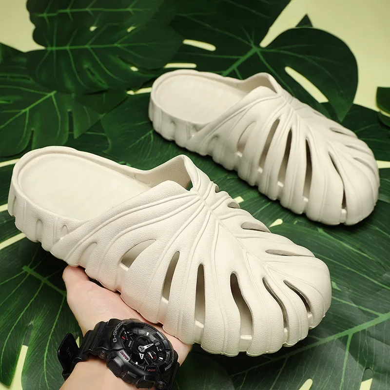 Monstera slajdy dla mężczyzn letnie damskie kapcie zewnętrzne Eva Soft Forest Trend kempingowy unisex slajdy buty na plażę kapcie domowe