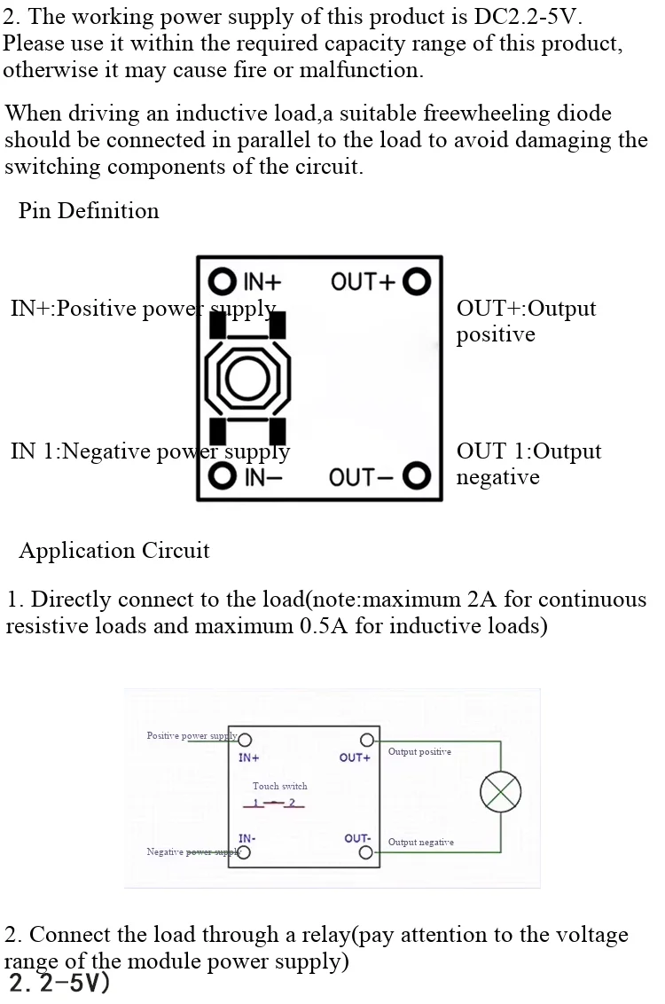 Energiesparendes Mikro-Ein-Knopf-Bistabil-Schaltermodul, Standby-Strom 0,5 µA, Dauerstrom 2 A, Ein-Knopf-Schalter – Detail 4