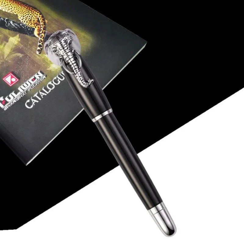 Fuliwen 2086 M Nib Fountain Pen Elephant Head On Cap Delicate Silver Signature Pen For Office & Home & School Stationery